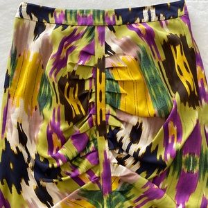 Josie Natori Multi color silk Pencil Skirt Size 6